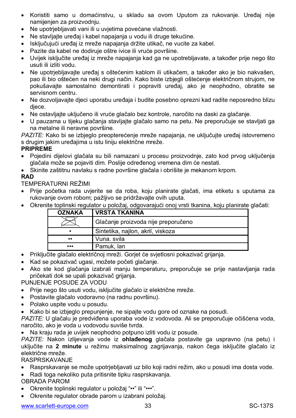 Scarlett SC-137S User Manual | Page 33 / 34