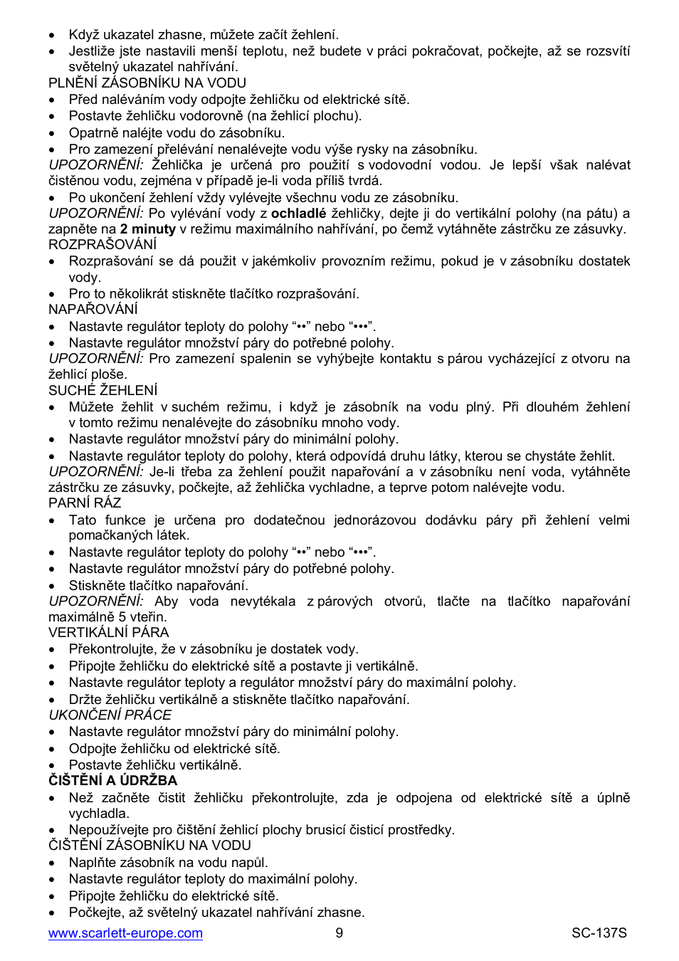 Scarlett SC-137S User Manual | Page 9 / 34