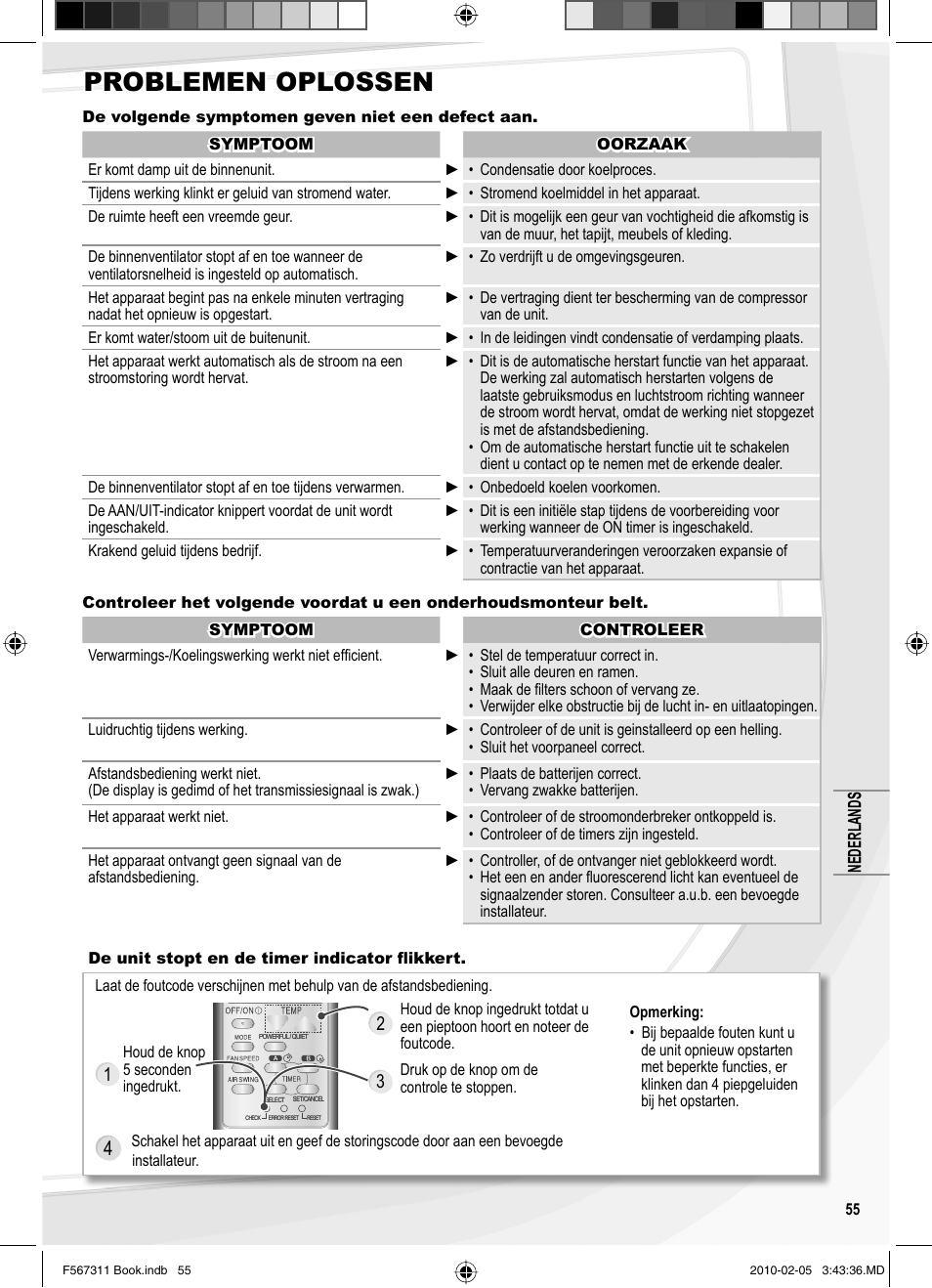 Problemen oplossen | Panasonic CSRE9JKE1 User Manual | Page 55 / 64