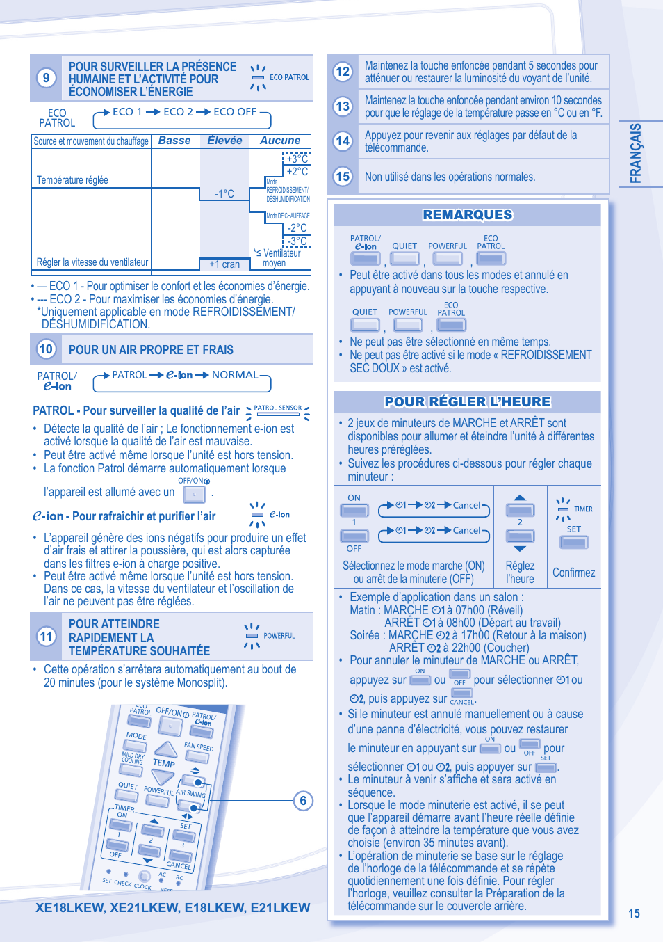 Français | Panasonic CUE7LKE User Manual | Page 15 / 44