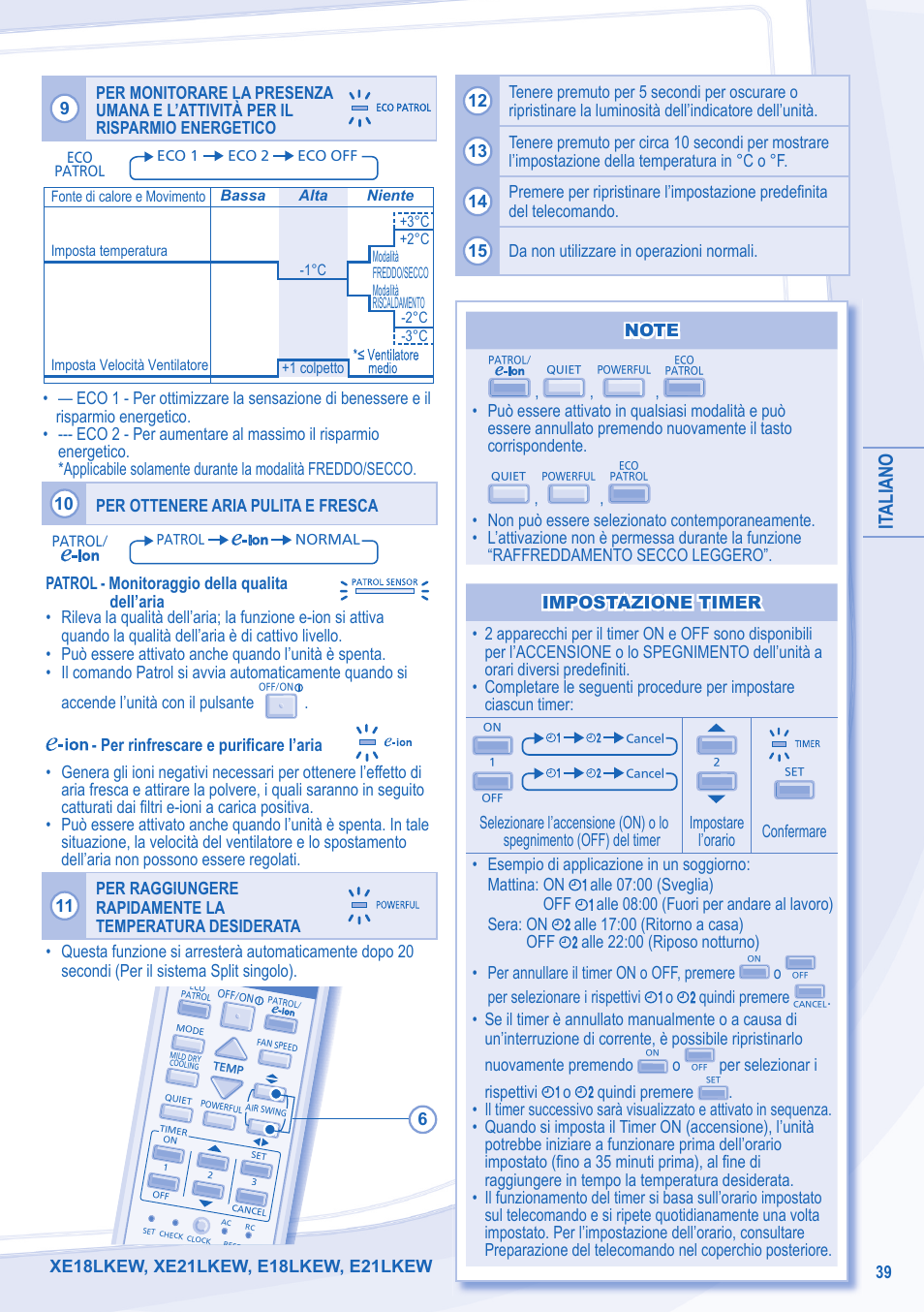 It aliano | Panasonic CUE7LKE User Manual | Page 39 / 44