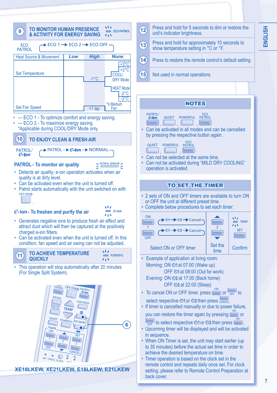 English | Panasonic CUE7LKE User Manual | Page 7 / 44
