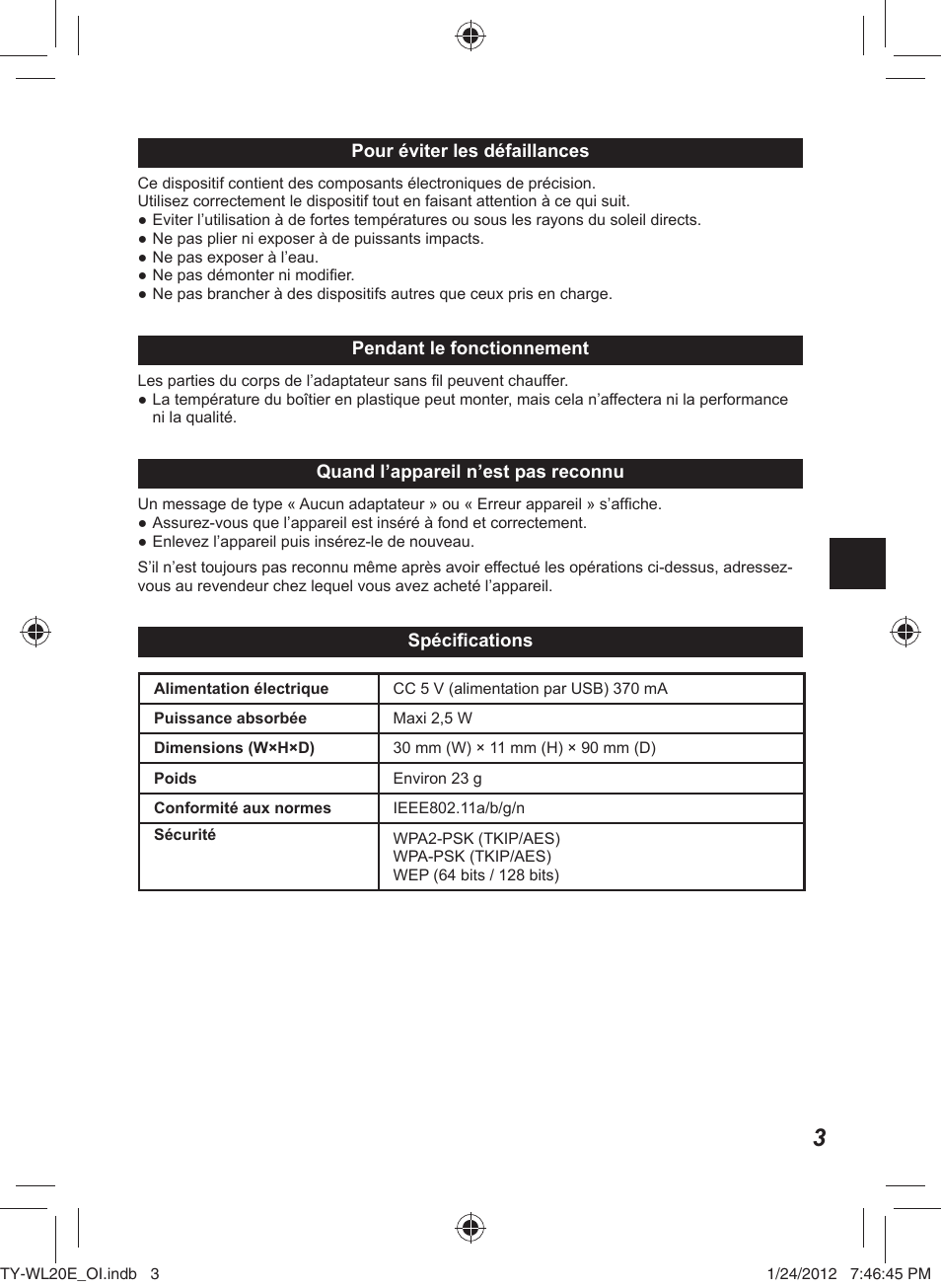 Panasonic TYWL20E User Manual | Page 15 / 42