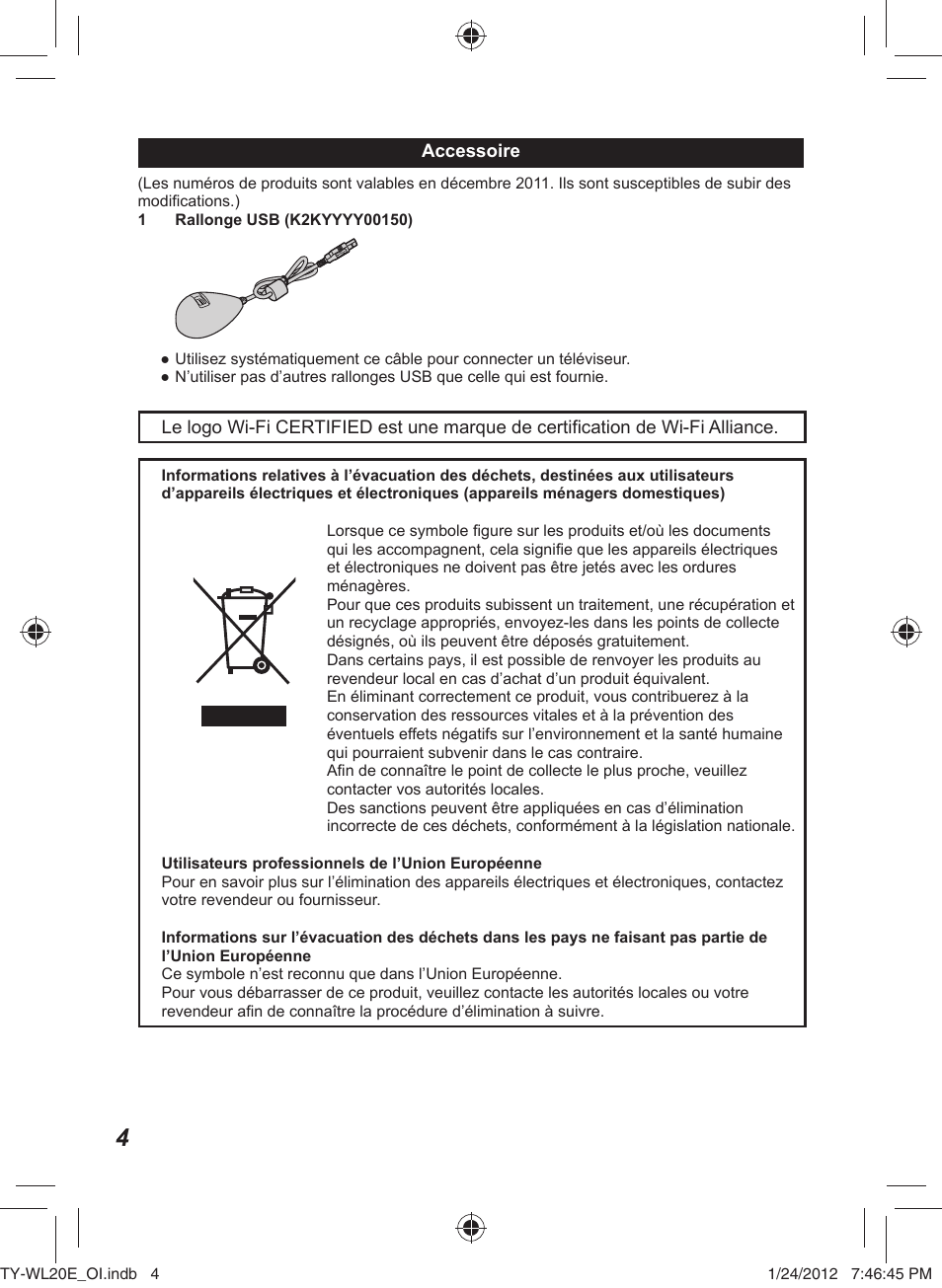 Panasonic TYWL20E User Manual | Page 16 / 42