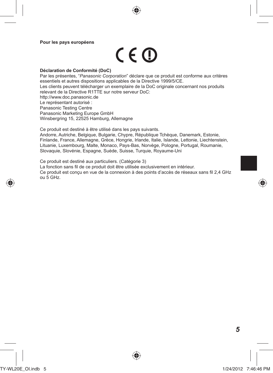 Panasonic TYWL20E User Manual | Page 17 / 42