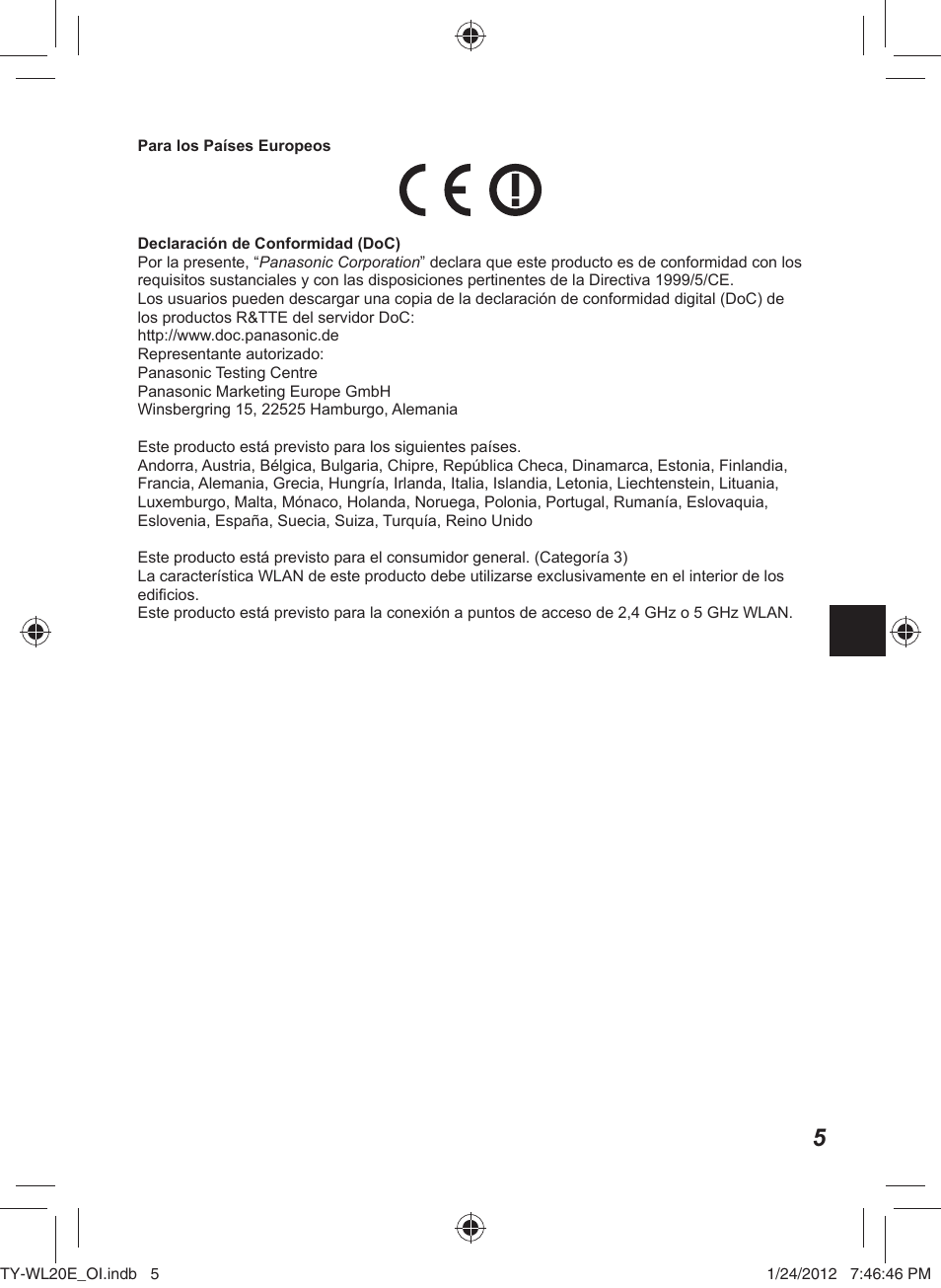 Panasonic TYWL20E User Manual | Page 21 / 42