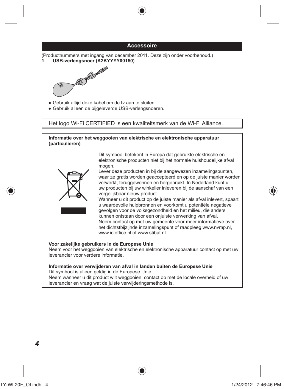 Panasonic TYWL20E User Manual | Page 24 / 42