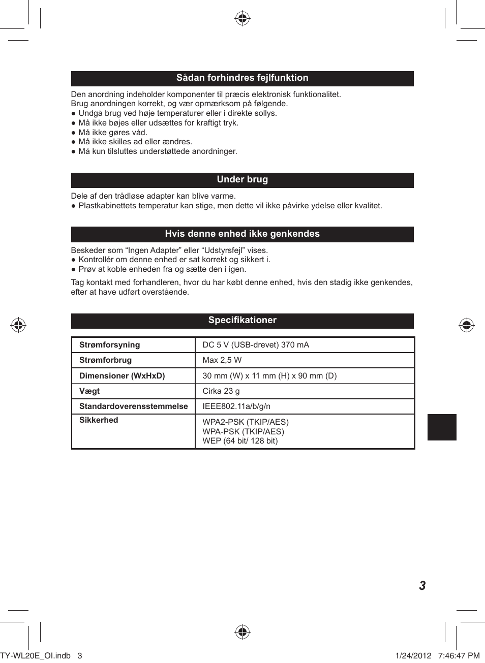 Panasonic TYWL20E User Manual | Page 31 / 42