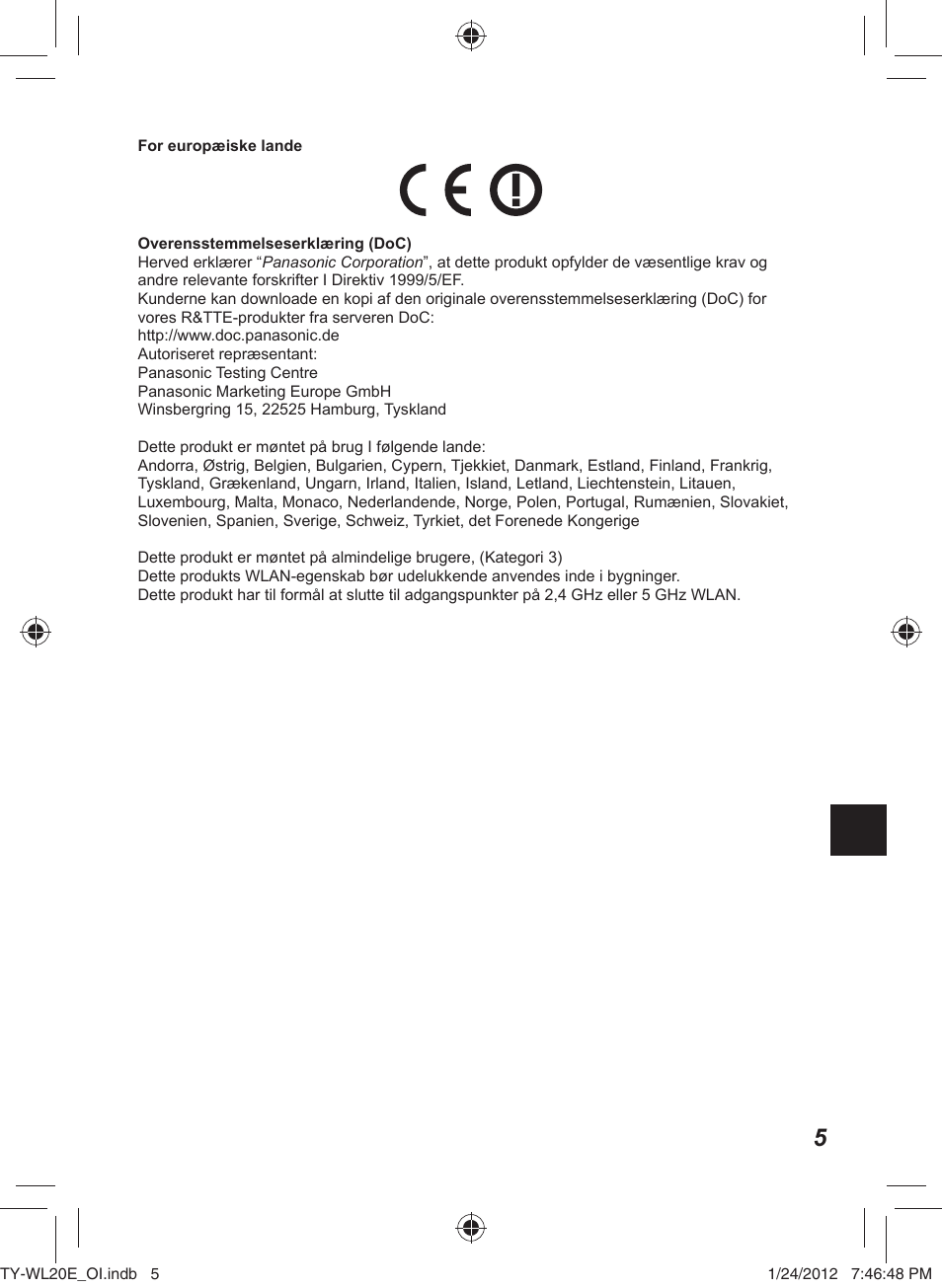 Panasonic TYWL20E User Manual | Page 33 / 42