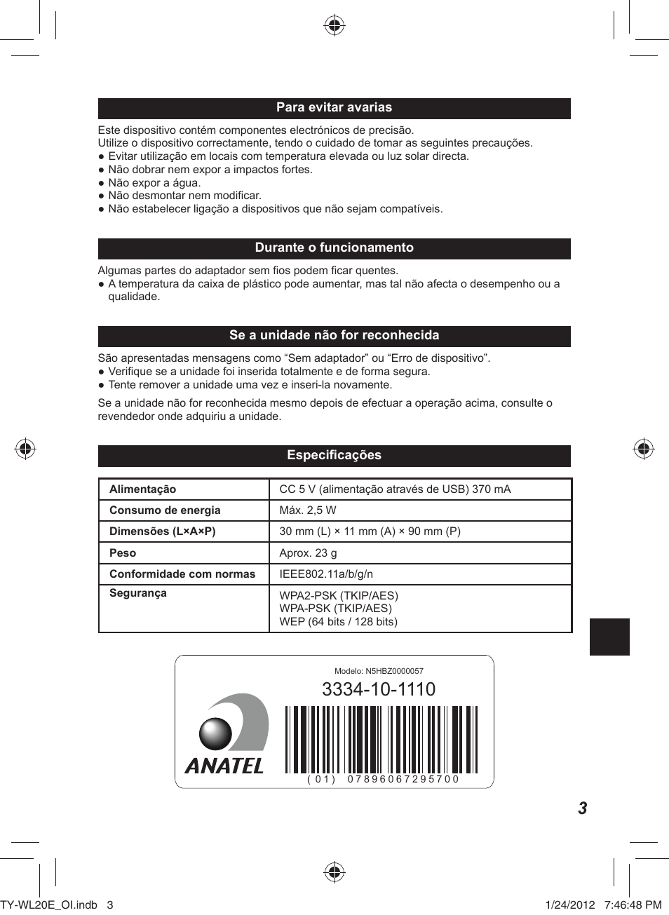 Panasonic TYWL20E User Manual | Page 35 / 42