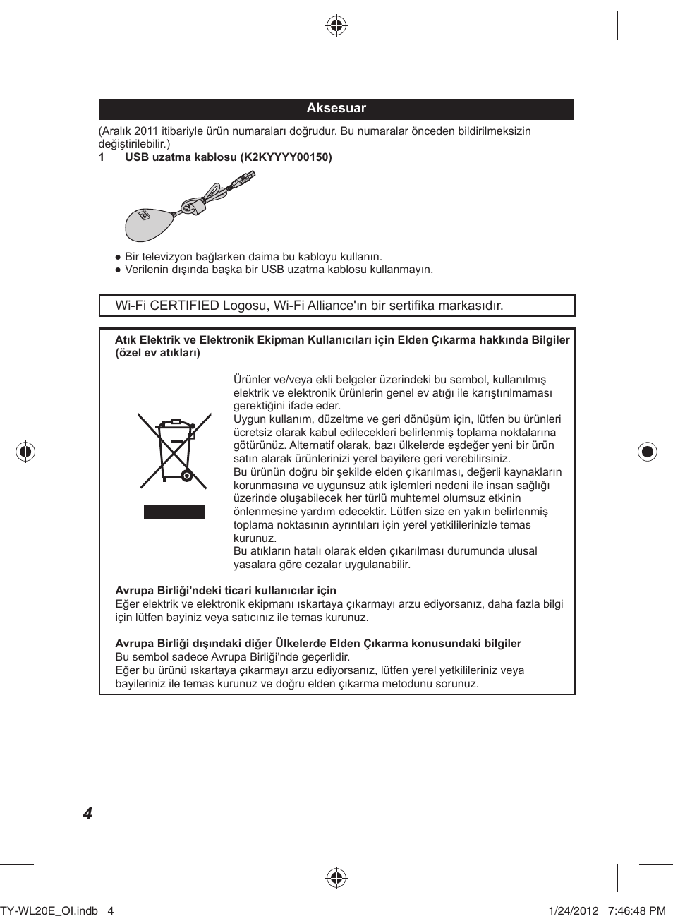 Panasonic TYWL20E User Manual | Page 40 / 42