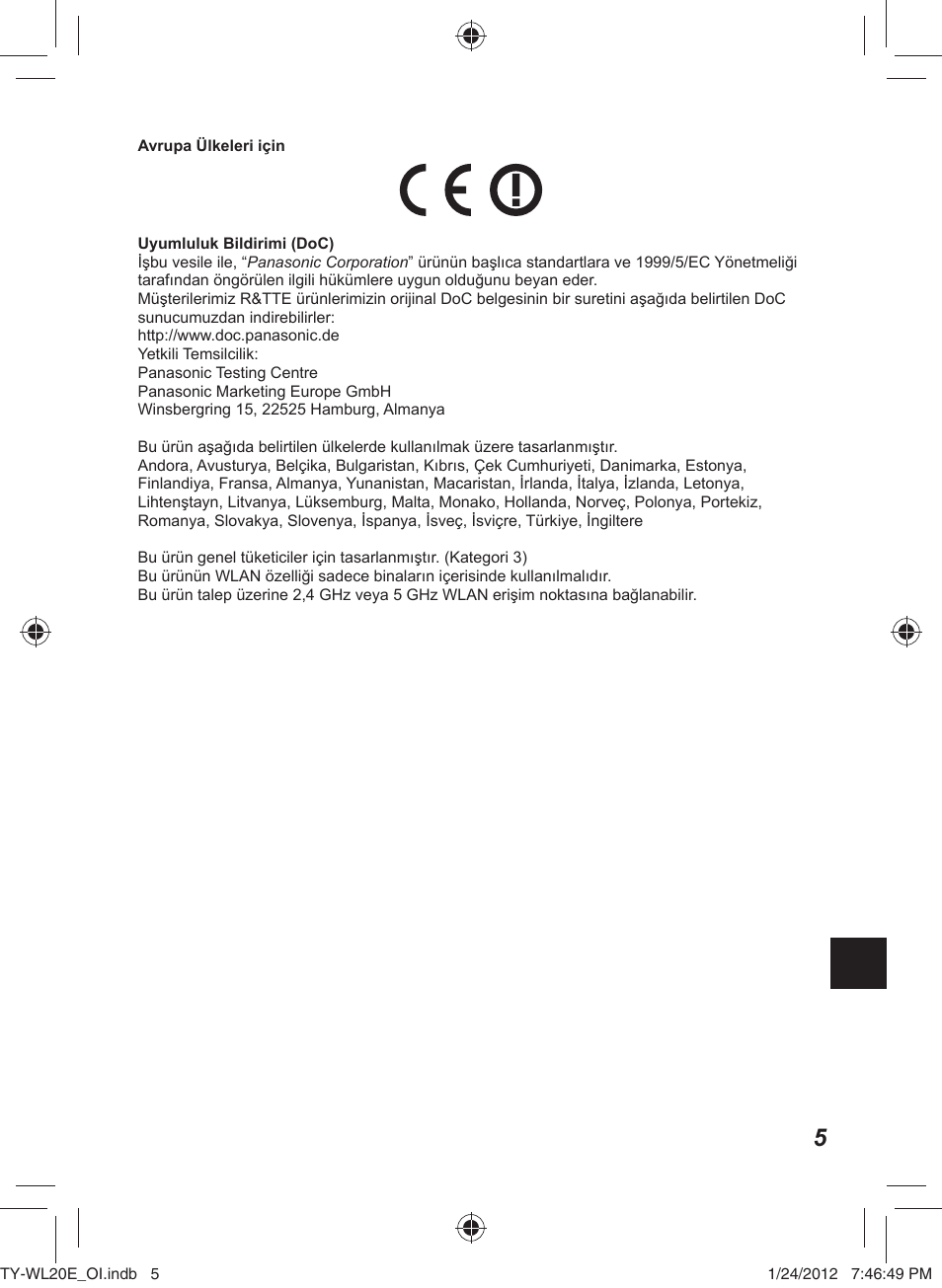 Panasonic TYWL20E User Manual | Page 41 / 42