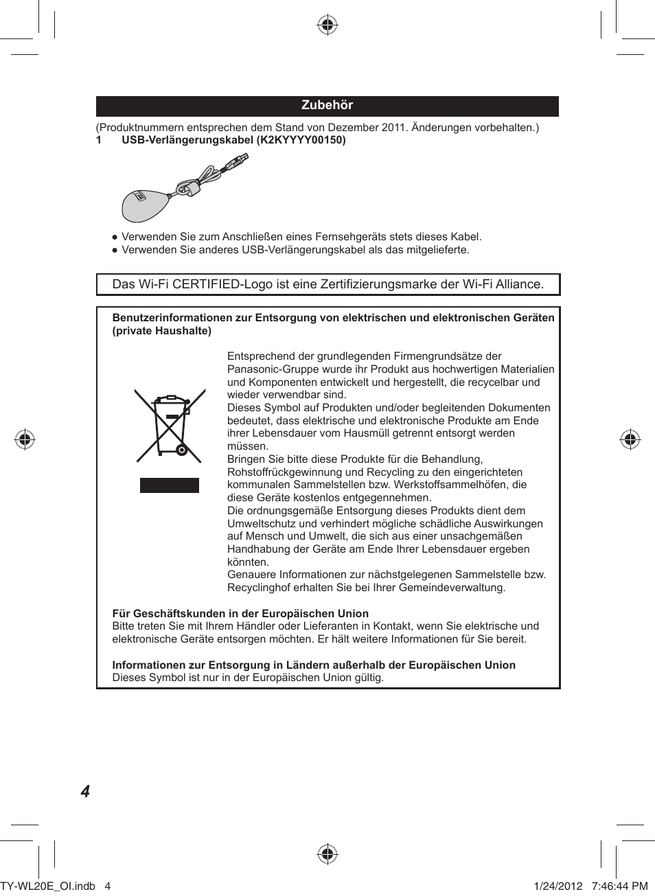 Panasonic TYWL20E User Manual | Page 8 / 42