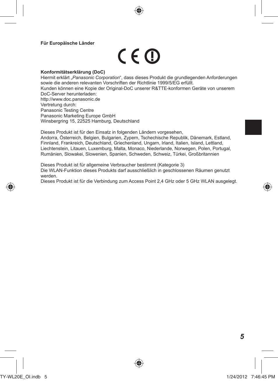 Panasonic TYWL20E User Manual | Page 9 / 42