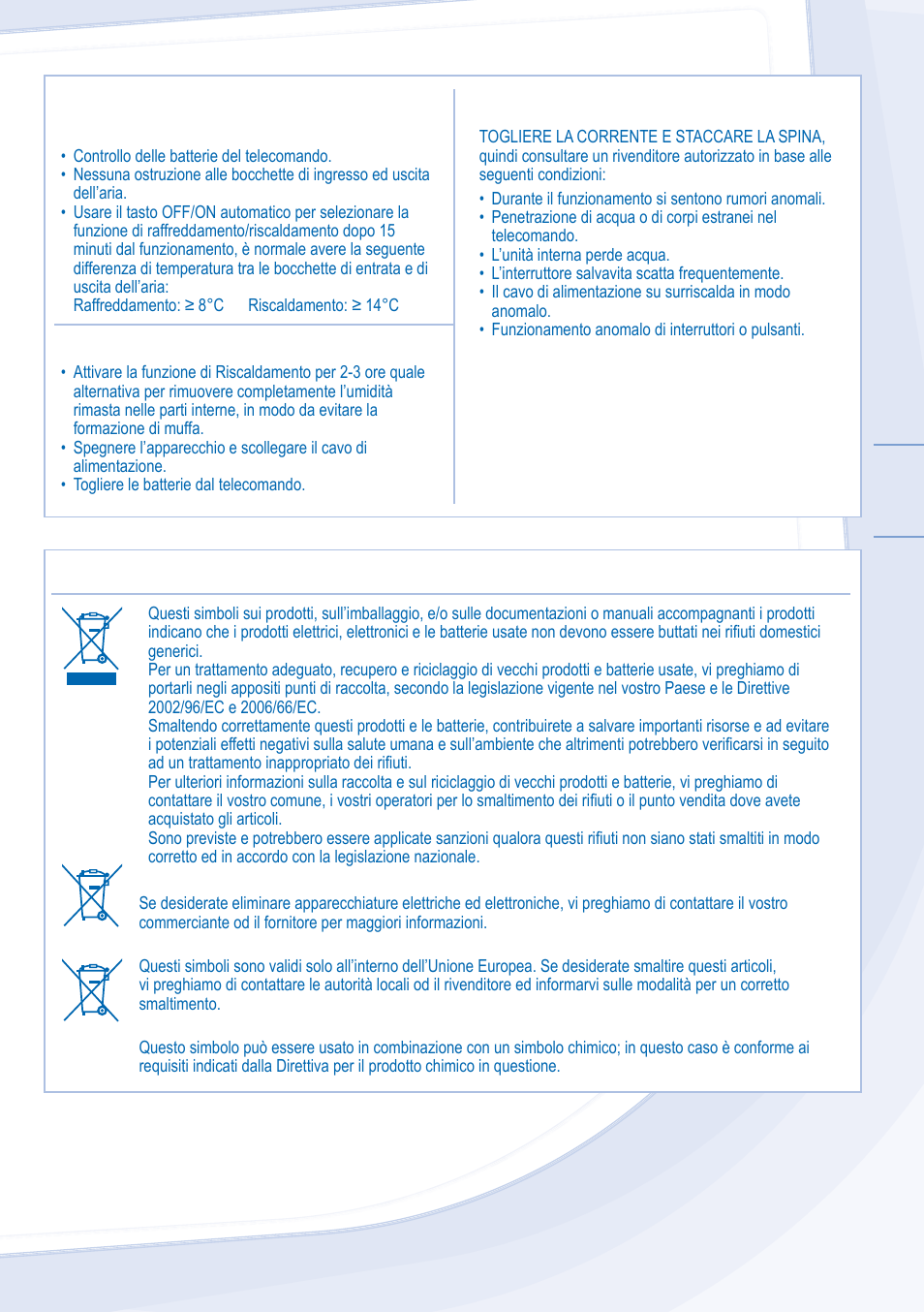 Informazioni | Panasonic CU2RE18MBE User Manual | Page 11 / 12