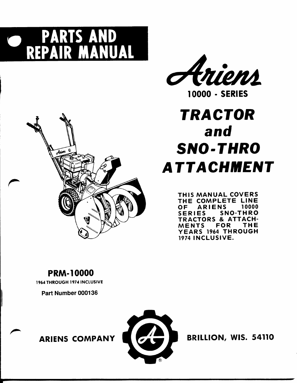 Ariens PRM-10000 User Manual | 48 pages