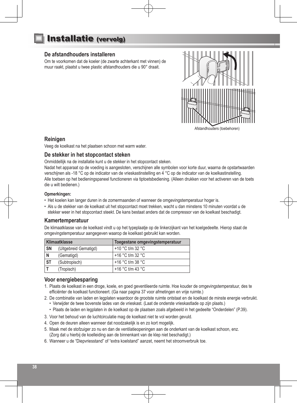 Installatie | Panasonic NRB32SW1 User Manual | Page 38 / 180