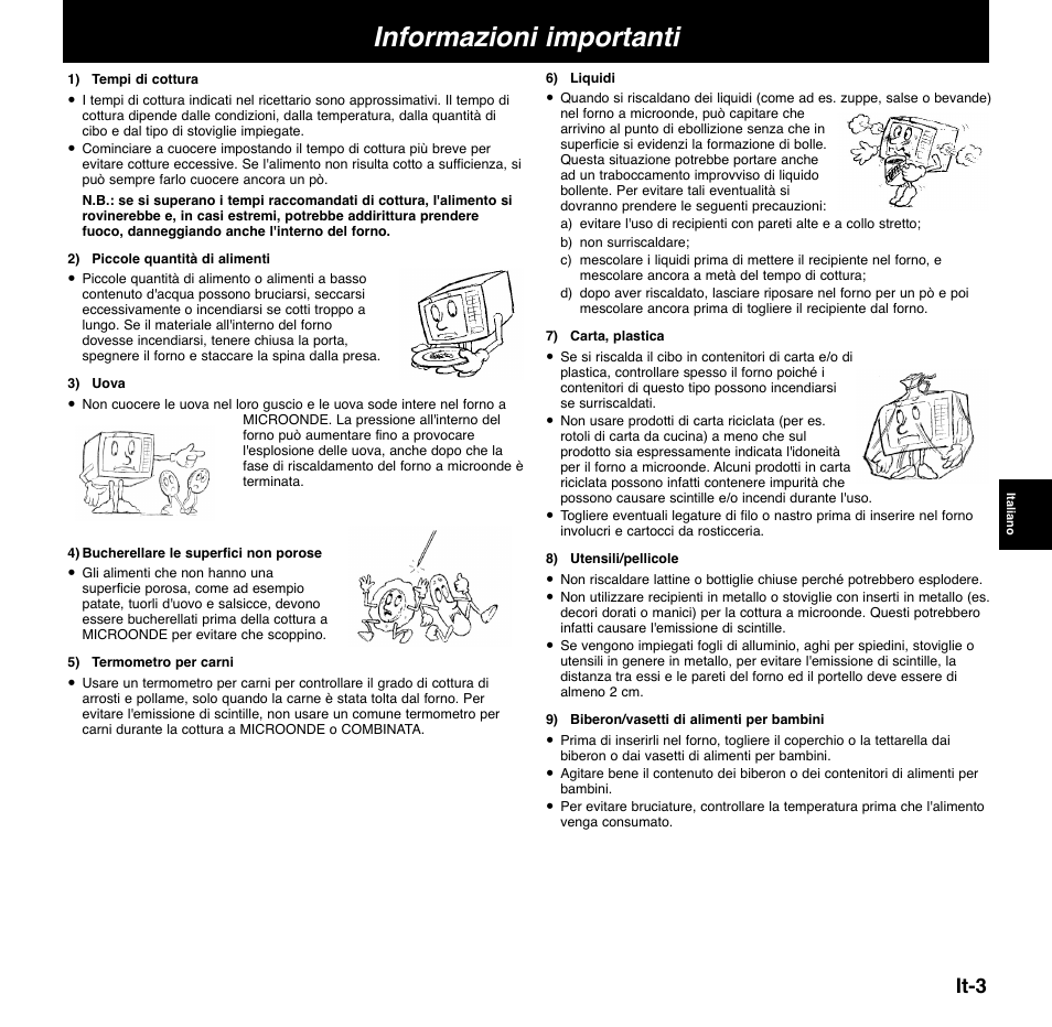 Informazioni importanti, It-3 | Panasonic NNCD767MEPG User Manual | Page 101 / 218
