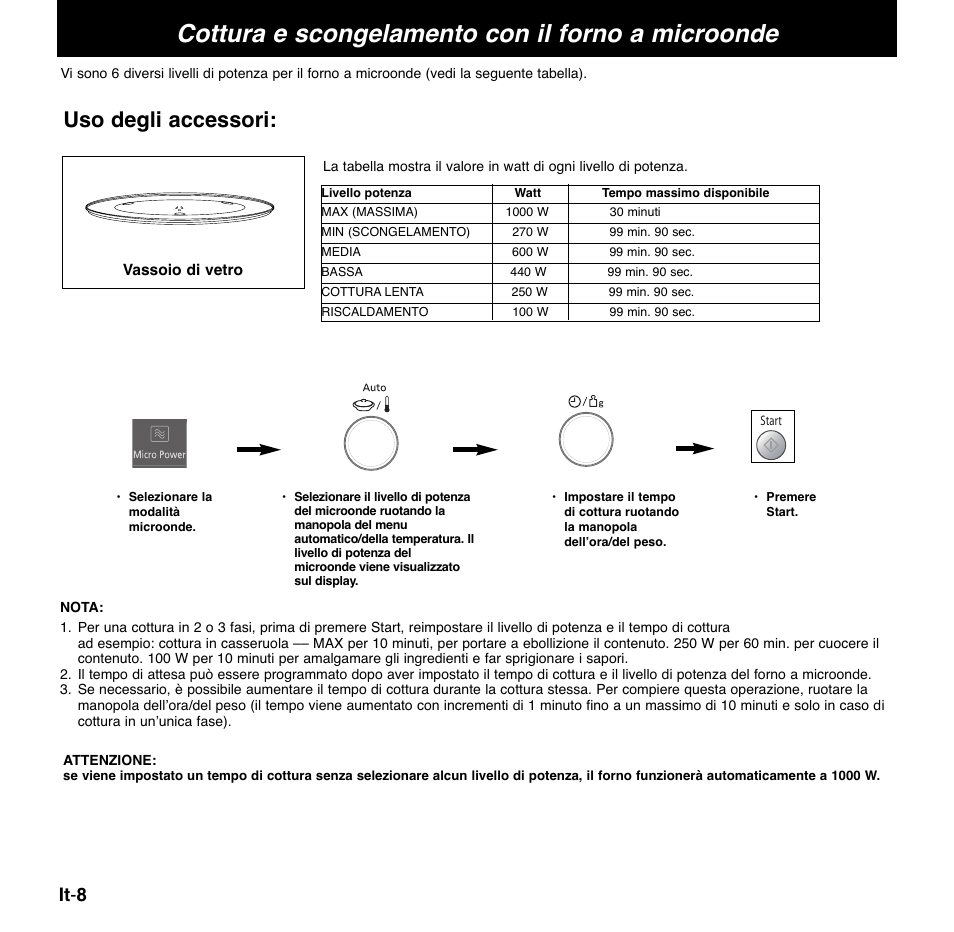 Cottura e scongelamento con il forno a microonde, Uso degli accessori, It - 8 | Panasonic NNCD767MEPG User Manual | Page 106 / 218