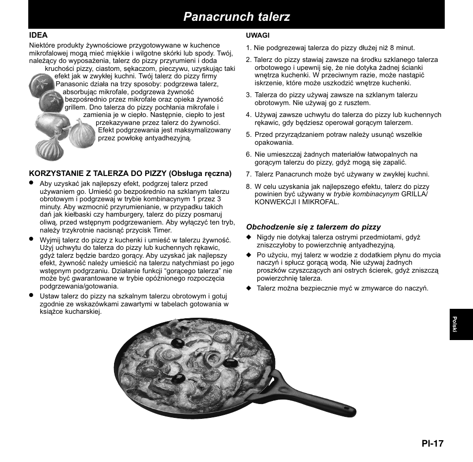 Panacrunch talerz, Pl-17 | Panasonic NNCD767MEPG User Manual | Page 163 / 218