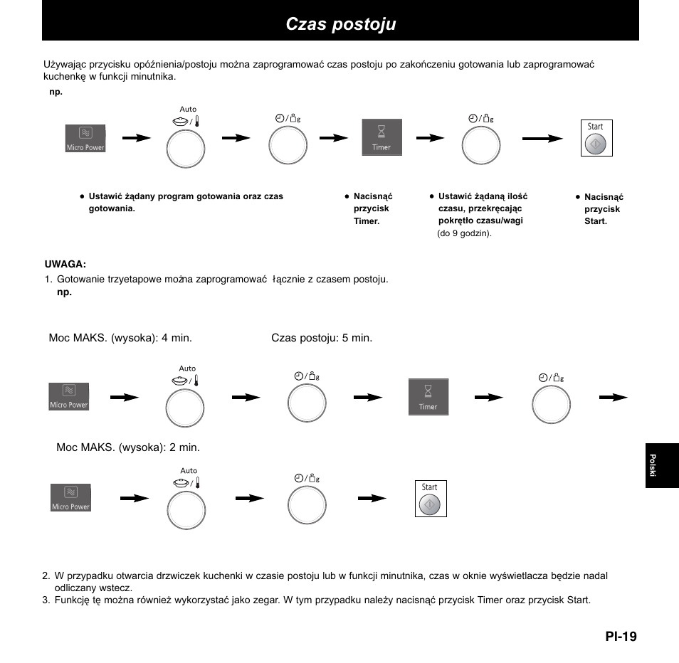 Czas postoju, Pl-19 | Panasonic NNCD767MEPG User Manual | Page 165 / 218