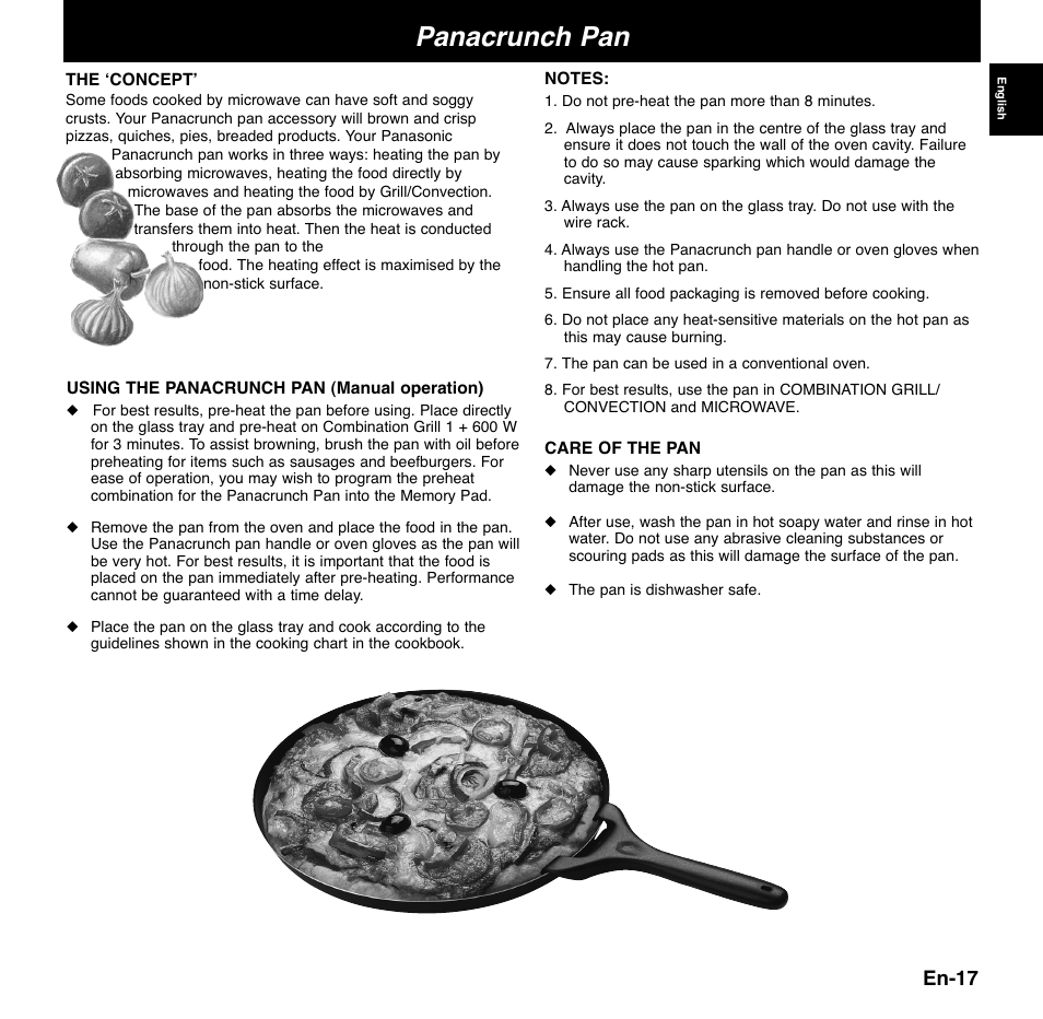Panacrunch pan, En-17 | Panasonic NNCD767MEPG User Manual | Page 20 / 218