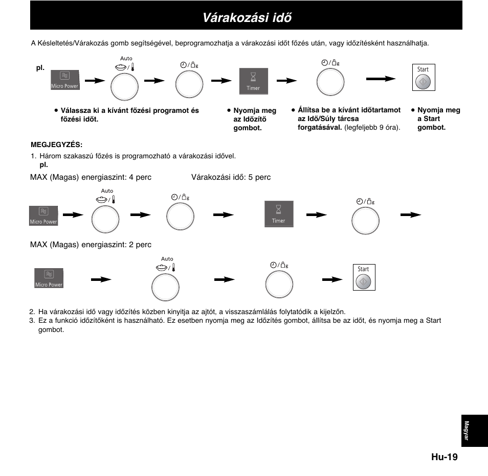 Várakozási idő, Hu-19 | Panasonic NNCD767MEPG User Manual | Page 213 / 218