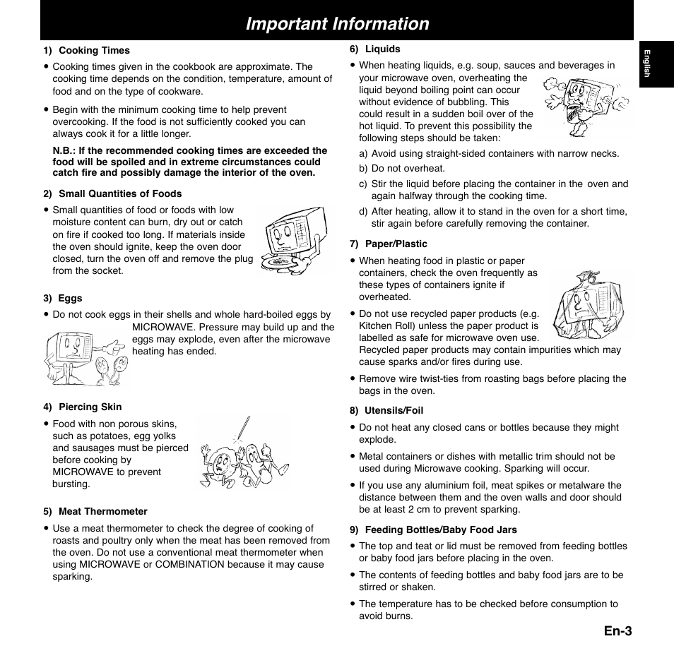 Important information, En-3 | Panasonic NNCD767MEPG User Manual | Page 6 / 218