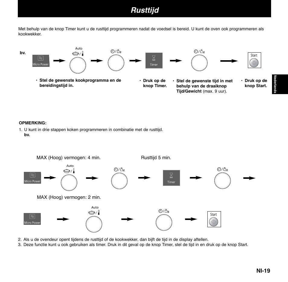 Rusttijd, Ni-19 | Panasonic NNCD767MEPG User Manual | Page 69 / 218