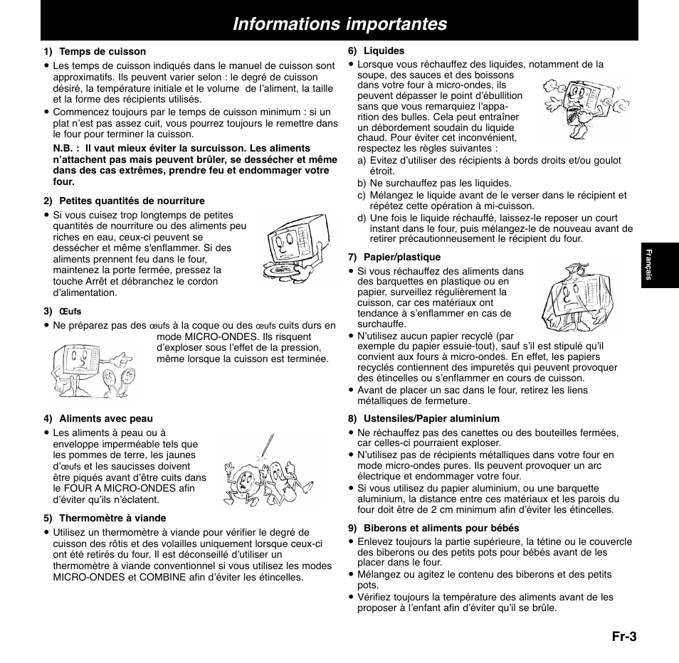 Informations importantes, Fr-3 | Panasonic NNCD767MEPG User Manual | Page 77 / 218