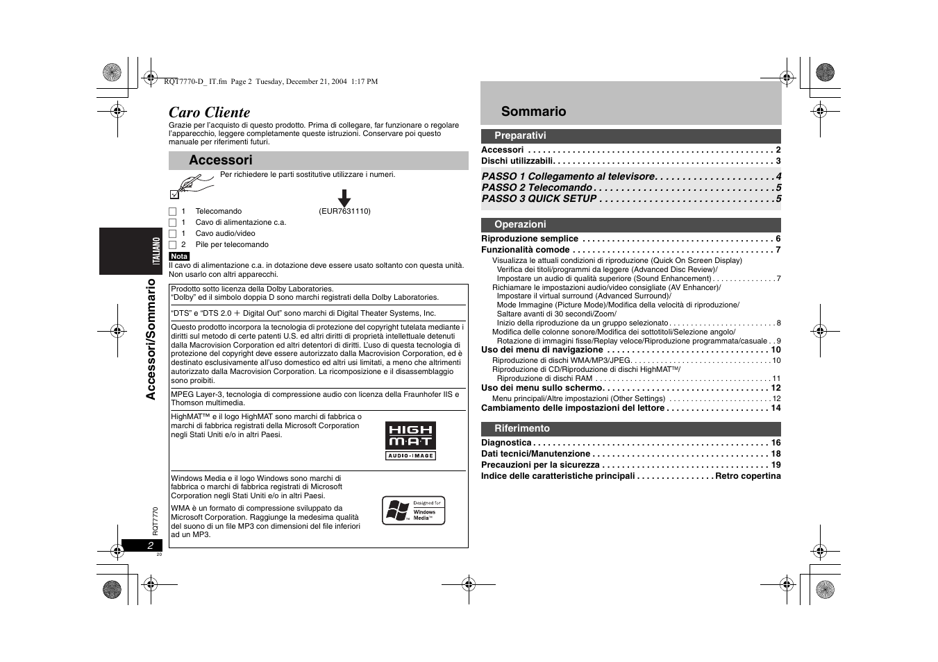 Panasonic DVDS29 User Manual | Page 20 / 96