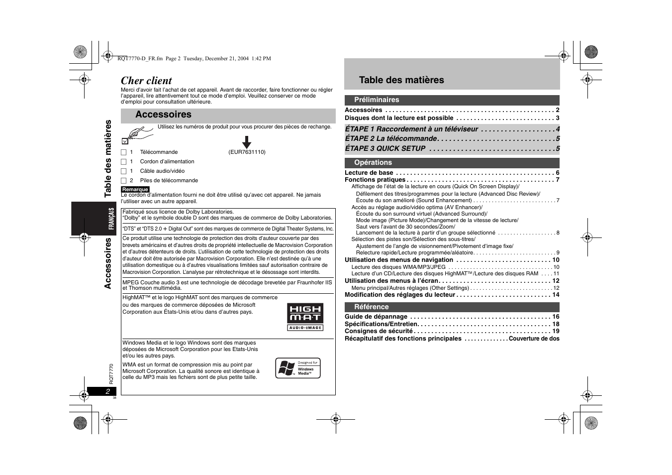 Panasonic DVDS29 User Manual | Page 38 / 96