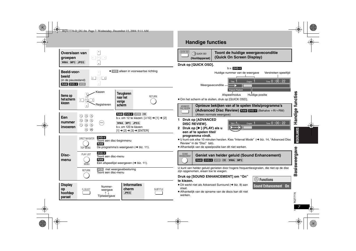 Handige functies | Panasonic DVDS29 User Manual | Page 61 / 96