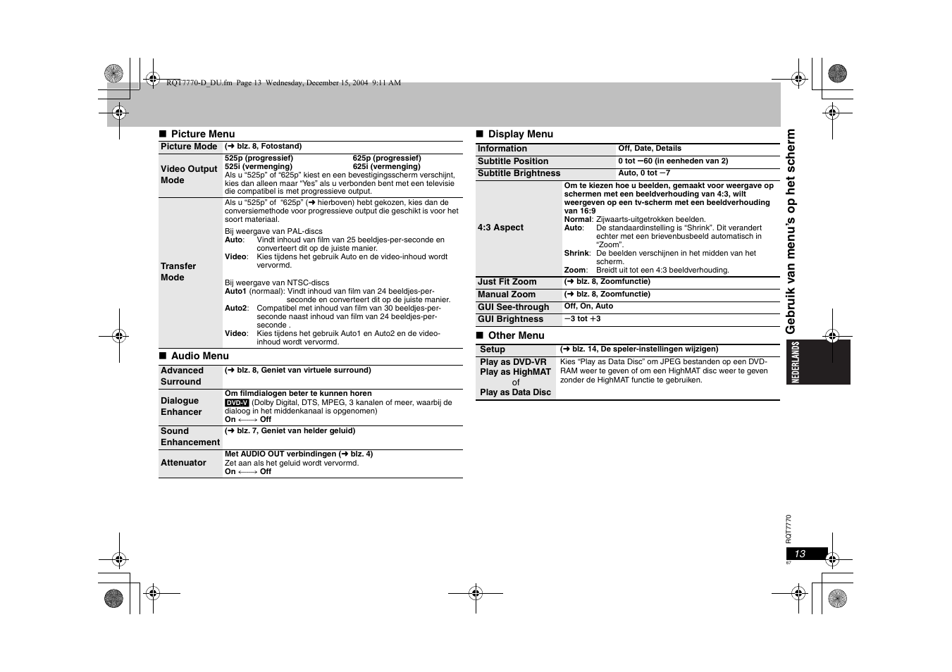 Panasonic DVDS29 User Manual | Page 67 / 96