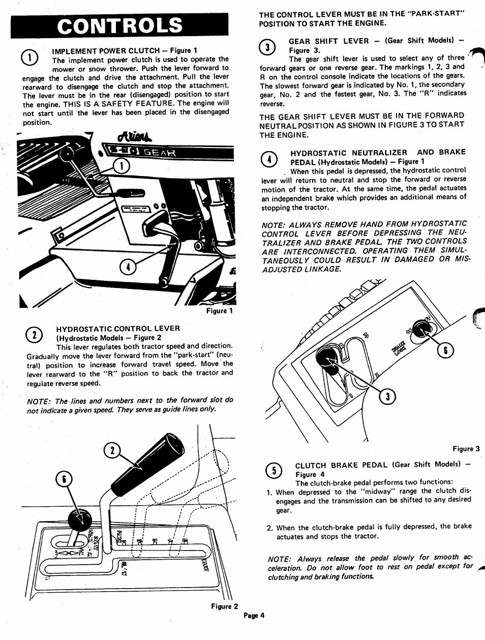 Controls | Ariens 929001 User Manual | Page 4 / 43