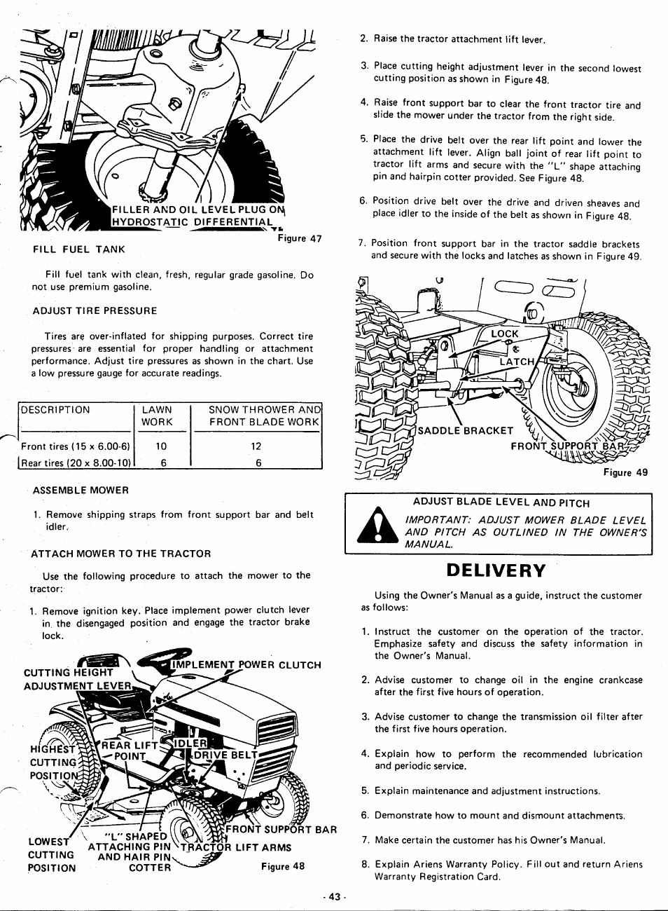 Delivery | Ariens 929001 User Manual | Page 43 / 43