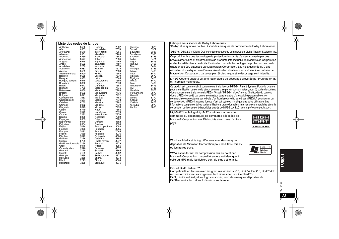 Panasonic DVDS295 User Manual | Page 67 / 68