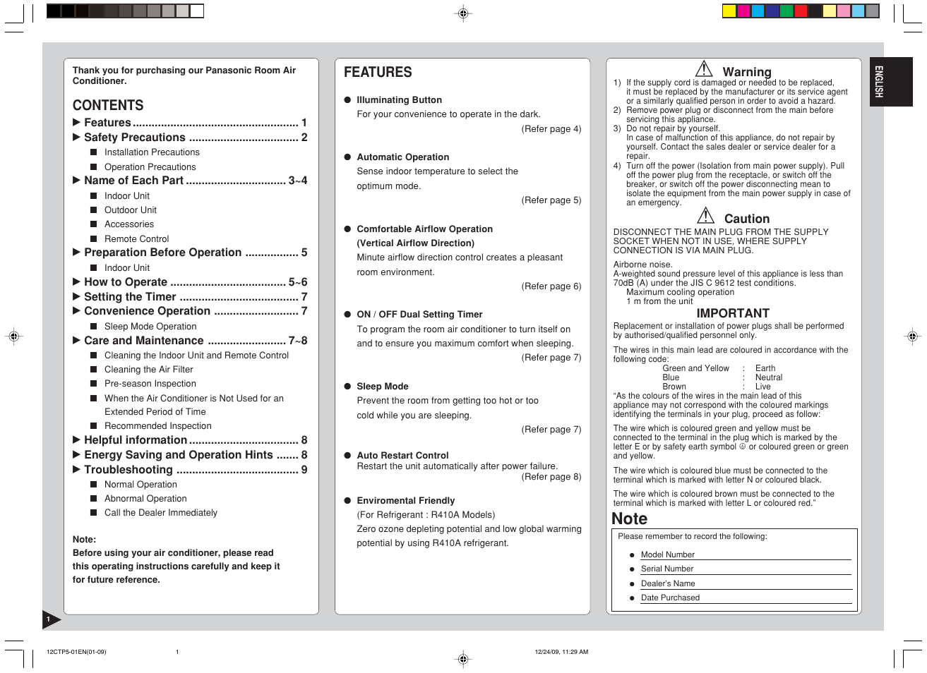 Panasonic SA24CTP User Manual | Page 2 / 104
