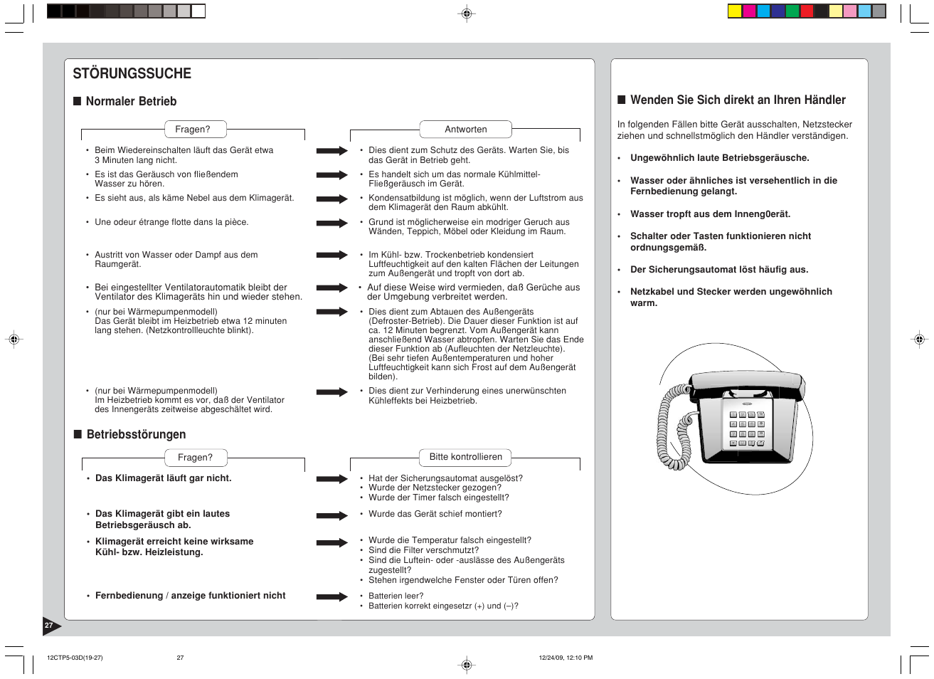 Störungssuche | Panasonic SA24CTP User Manual | Page 28 / 104