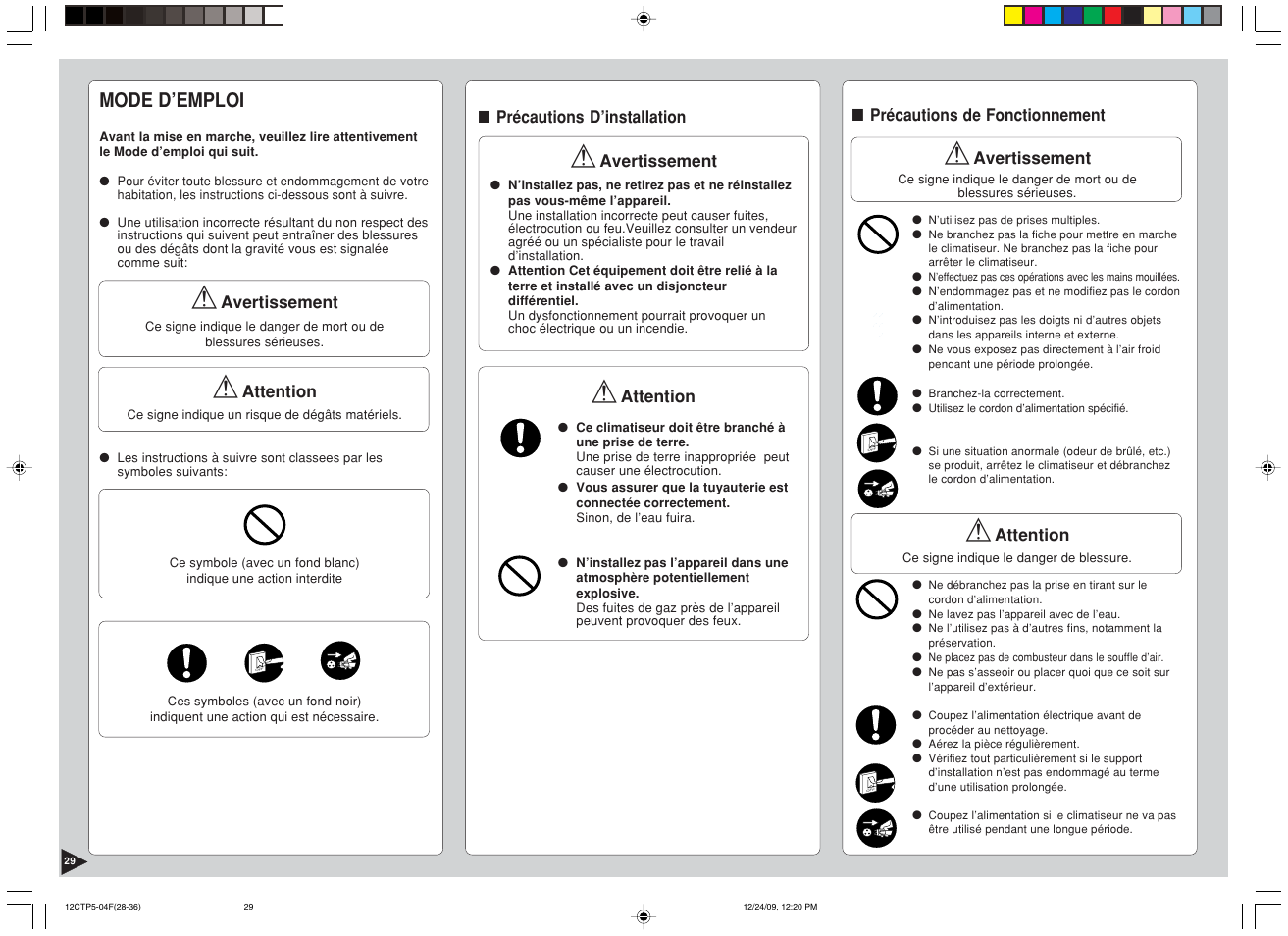 Mode d’emploi | Panasonic SA24CTP User Manual | Page 30 / 104
