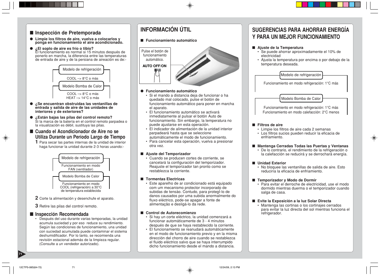 Información útil | Panasonic SA24CTP User Manual | Page 72 / 104