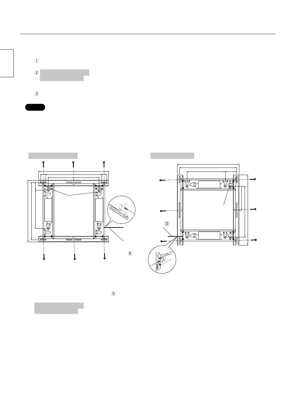 Fitting procedure, Installing the wall-hanging bracket on the wall, Loosely tightening the screw for securing the unit | English | Panasonic TYWK42PV20 User Manual | Page 14 / 84