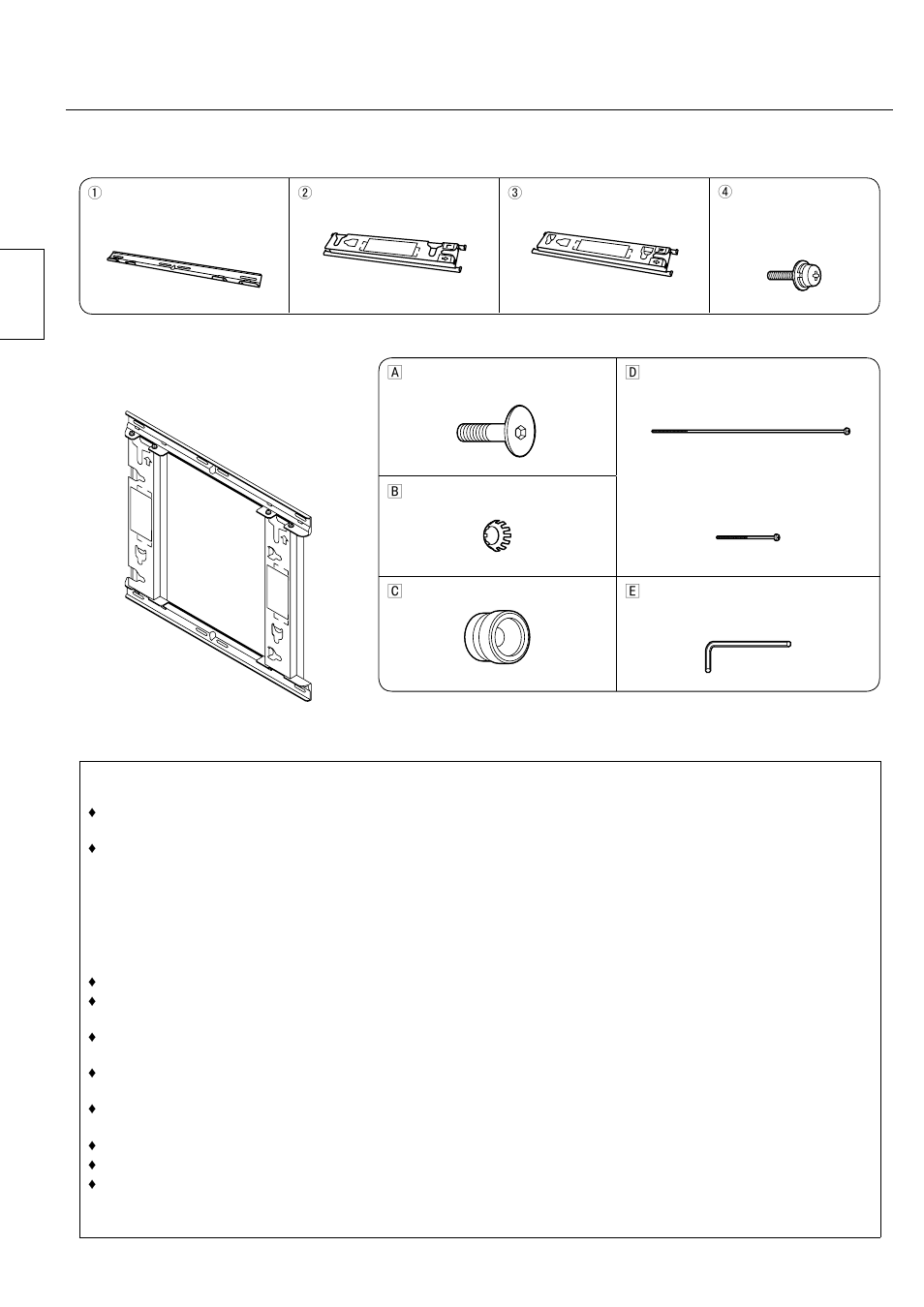 Bauteile, Bauteile der wandhalterung, Befestigungsteile | Panasonic TYWK42PV20 User Manual | Page 18 / 84