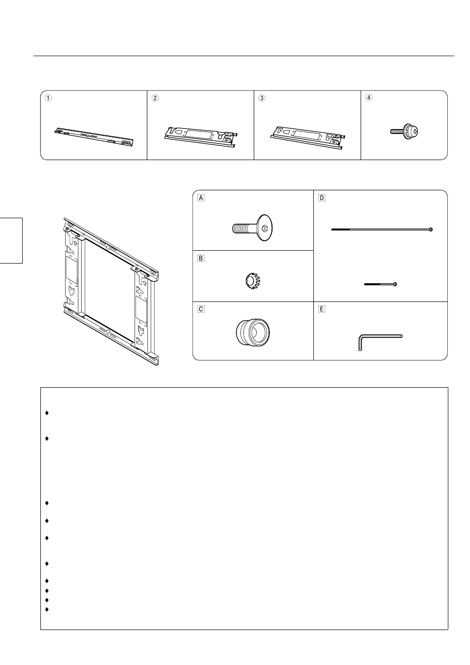 Parti, Parti usate per l’installazione | Panasonic TYWK42PV20 User Manual | Page 30 / 84