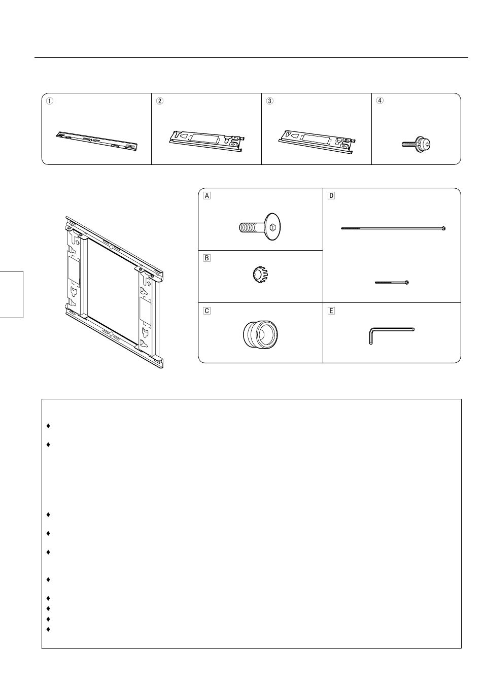 Pièces, Pièces utilisées pour l’installation | Panasonic TYWK42PV20 User Manual | Page 36 / 84