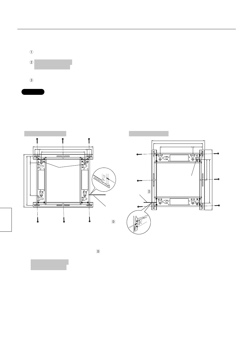 Opsætningsprocedure, Installation af vægophænget på væggen, Løs stramning af skruen til sikring af enheden | Dansk | Panasonic TYWK42PV20 User Manual | Page 56 / 84