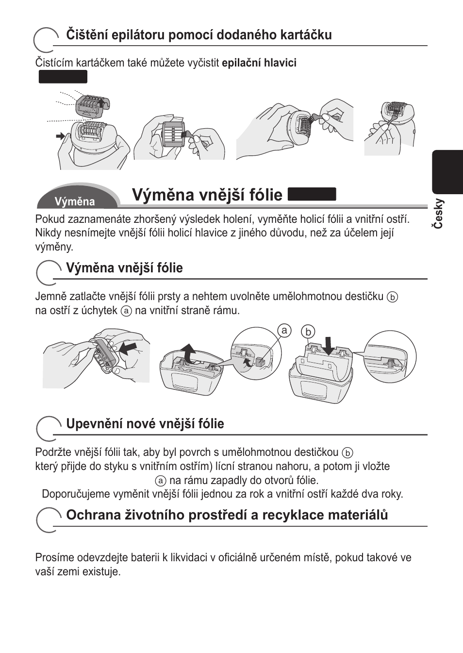 Výměna vnější fólie | Panasonic ES2055 User Manual | Page 103 / 168