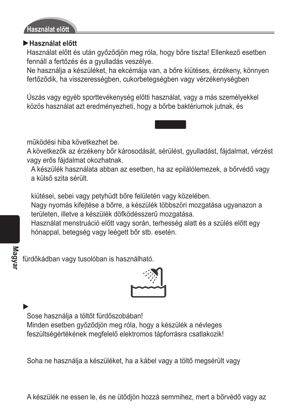 Fontos | Panasonic ES2055 User Manual | Page 122 / 168