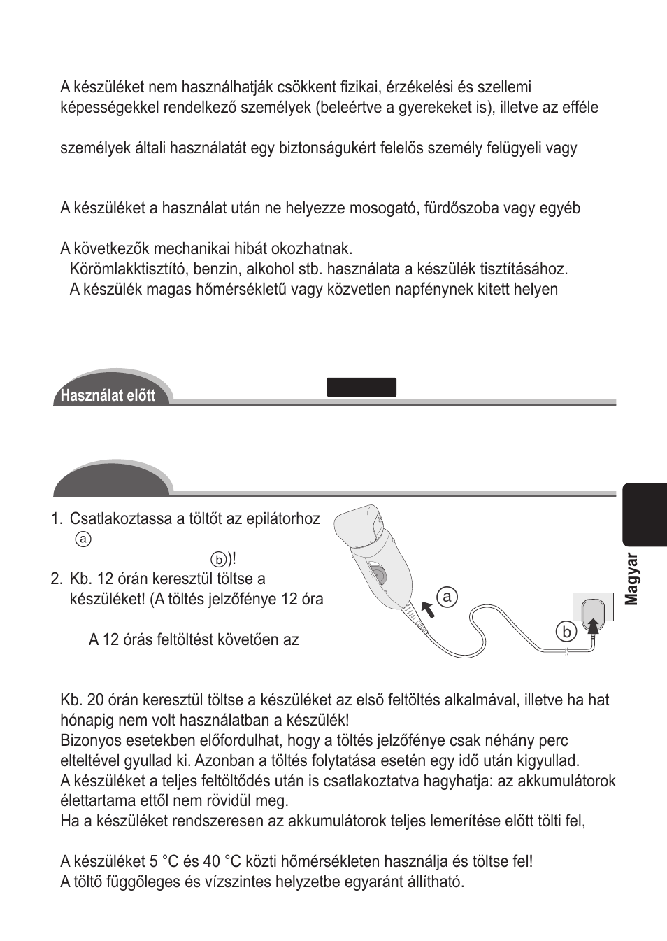 A fej cseréje, A készülék feltöltése | Panasonic ES2055 User Manual | Page 123 / 168