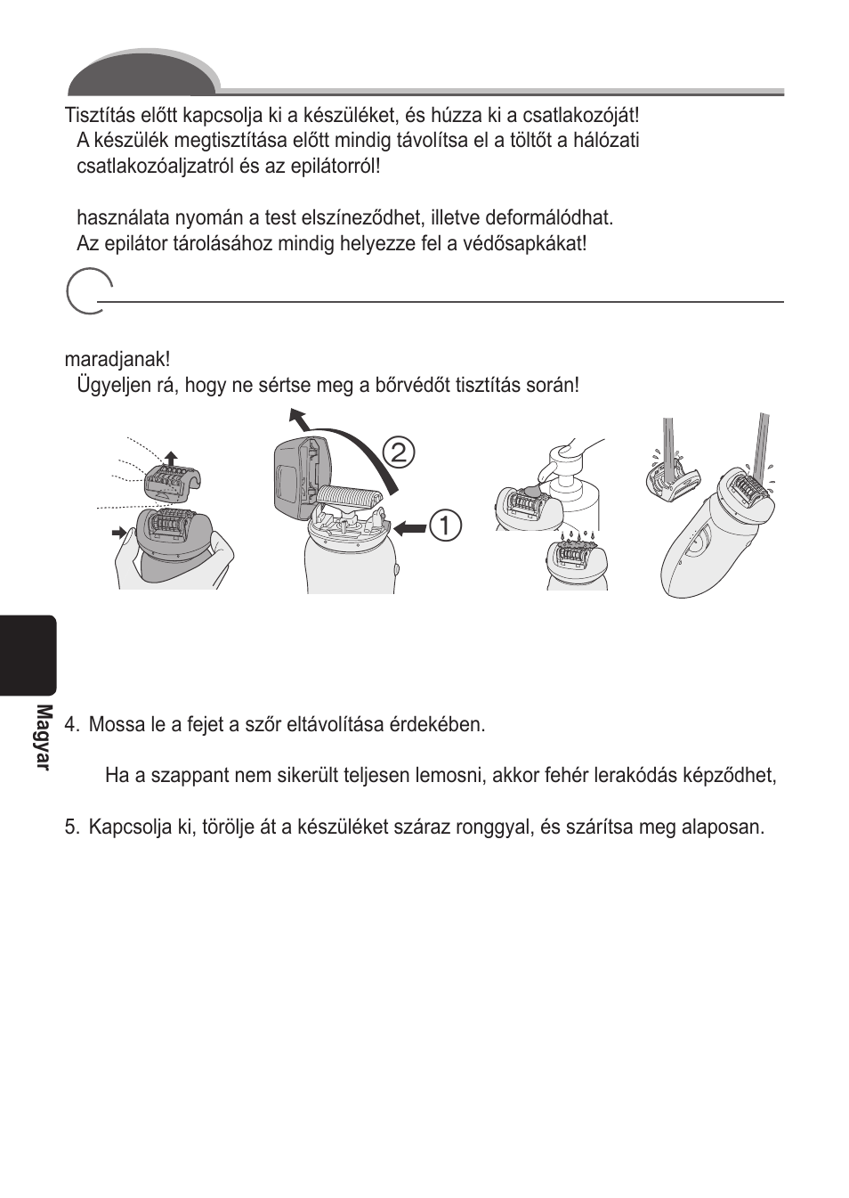 Az epilátor tisztítása | Panasonic ES2055 User Manual | Page 126 / 168